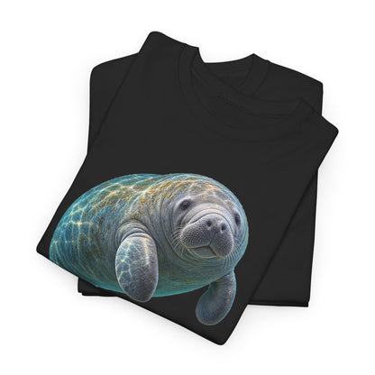 Curled Manatee in Turquoise Light T-Shirt