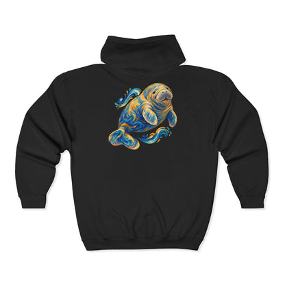 Golden Drift Manatee Zip-Up Hoodie