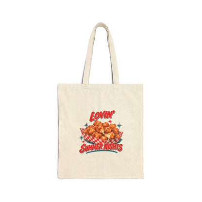 Lovin’ Cheese Curds & Summer Nights – Cotton Canvas Tote Bag | 002a-v2