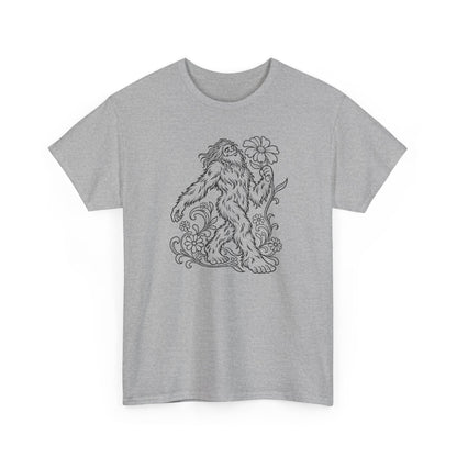 Swaying Sasquatch with a Flower T-Shirt