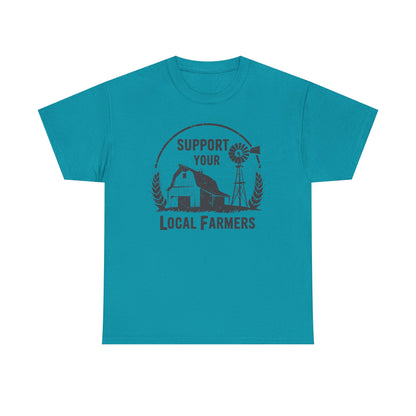 Support Your Local Farmers T-Shirt | Barn & Windmill Tee