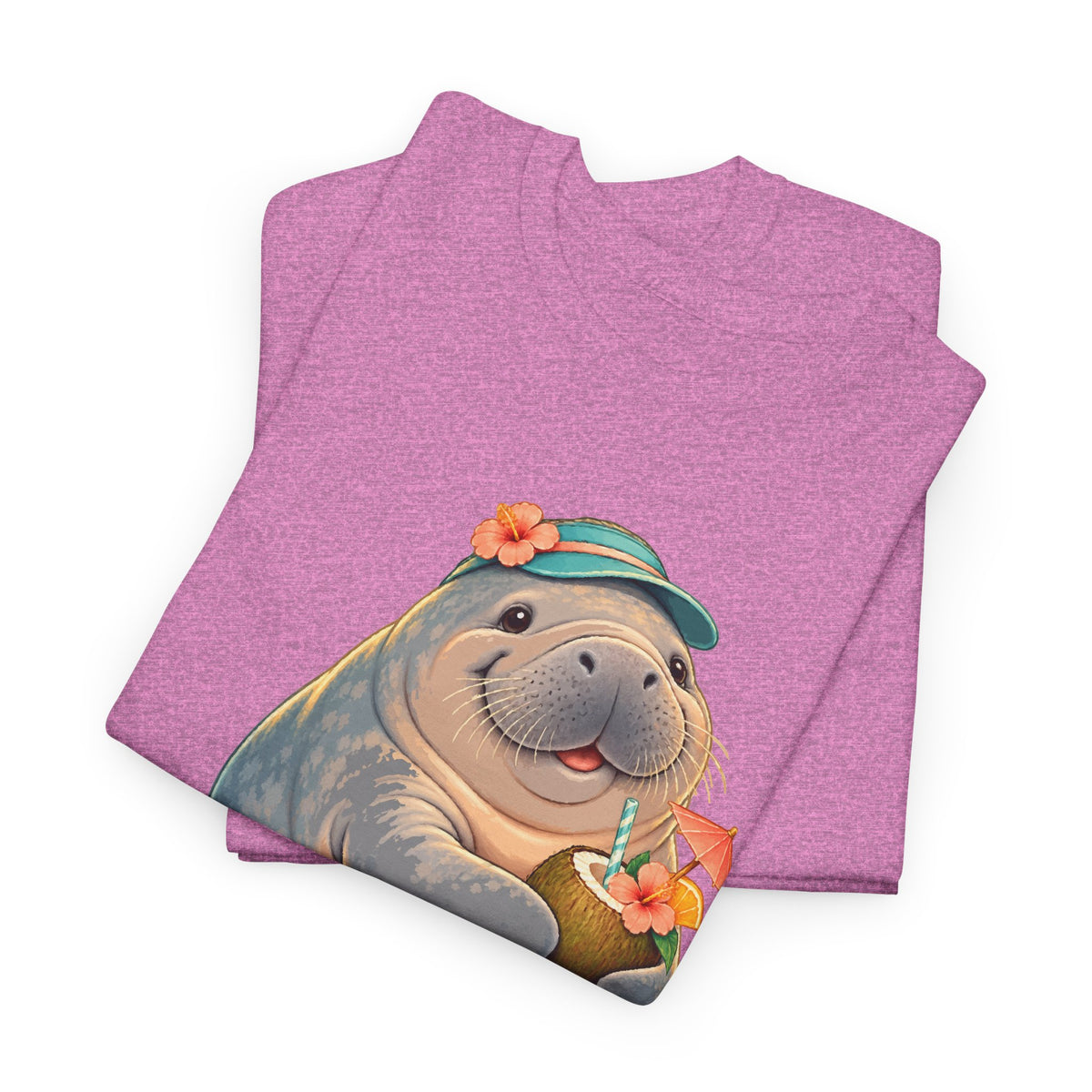 Chubby Mermaid Tropical Day Off Manatee T-Shirt