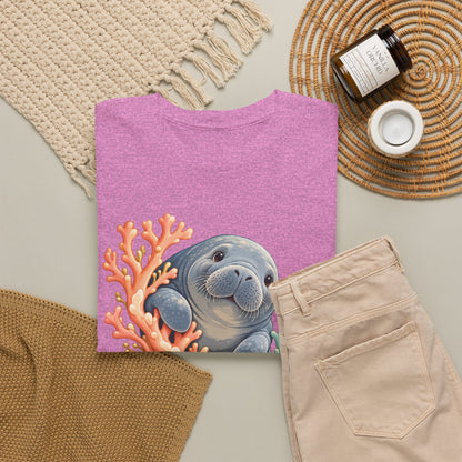 Chubby Mermaid Coral Curiosity Manatee T-Shirt