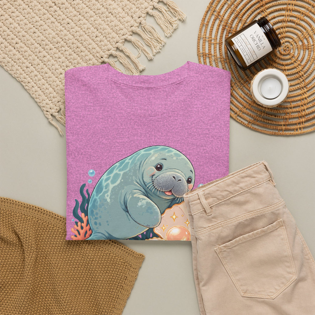 Chubby Mermaid Pearl of the Lagoon Manatee T-Shirt