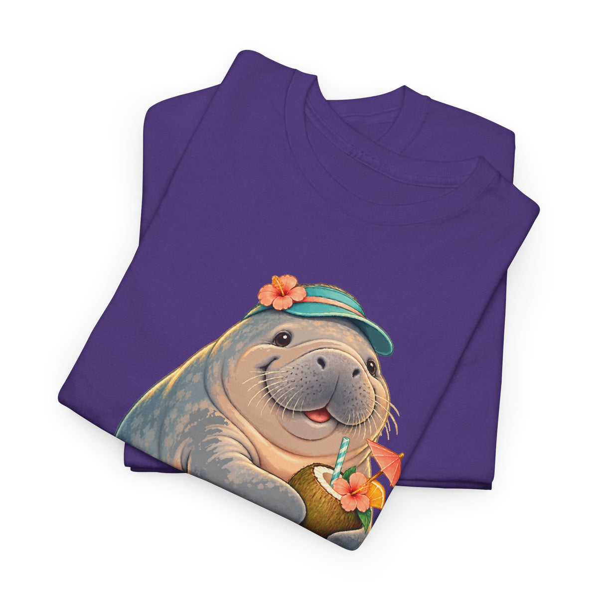 Chubby Mermaid Tropical Day Off Manatee T-Shirt