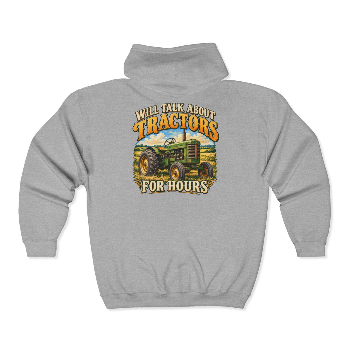 Will Talk About Tractors – Gildan 18600 Zip-Up Hoodie | 015