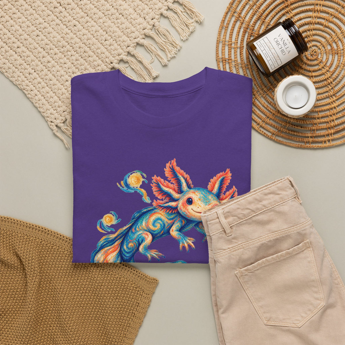 Starwater Axolotl in Turquoise and Coral T-Shirt