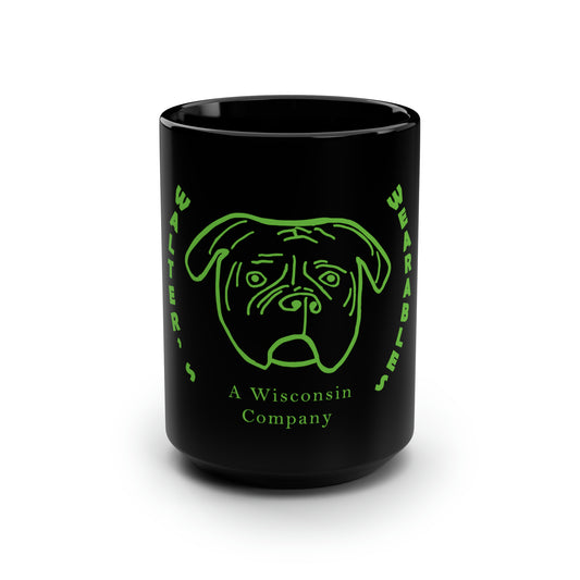 Walter Green Face Black Ceramic Mug | 15 oz
