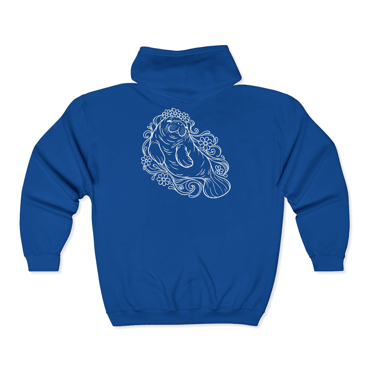 Dreamy flower-crowned manatee Zip-Up Hoodie