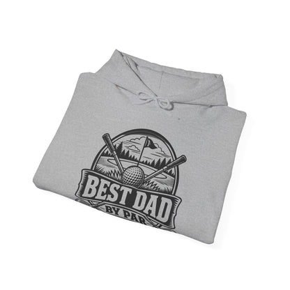 Best Dad by Par – One-Color – Safety Green/Pink Gildan 18500 Hoodie | 042a