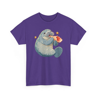Chubby Mermaid Seashell Serenade Manatee T-Shirt