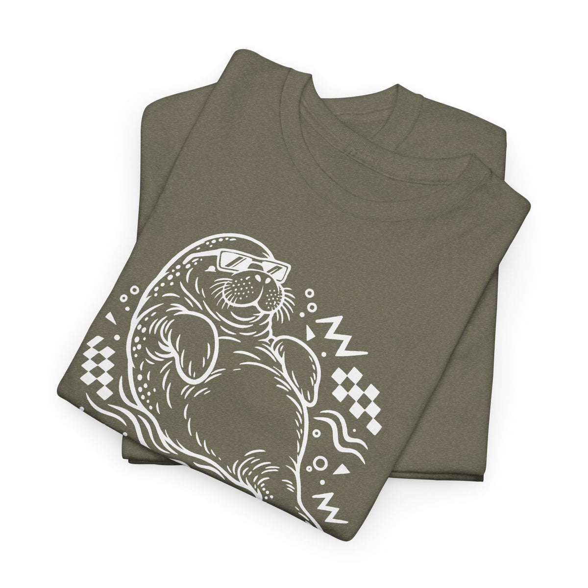 Retro floating manatee mascot T-Shirt