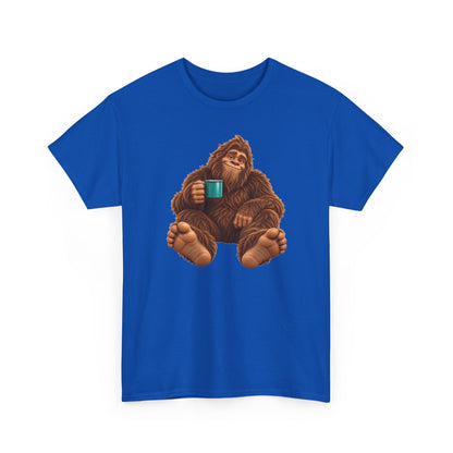 Cozy Camper Bigfoot with Teal Mug T-Shirt