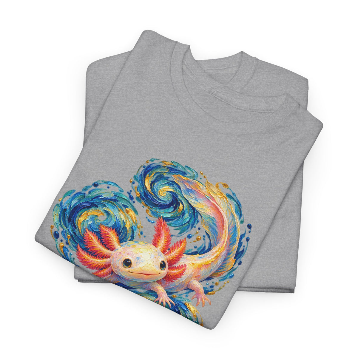 Swirling Axolotl in Turquoise Currents T-Shirt