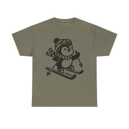 Skiing Penguin T-Shirt | Cute Winter & Ski Graphic Tee
