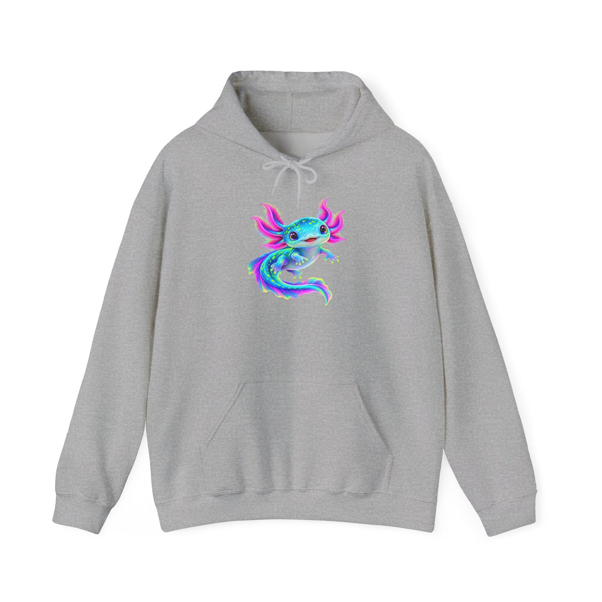 Electric Axolotl in Motion Pullover Hoodie