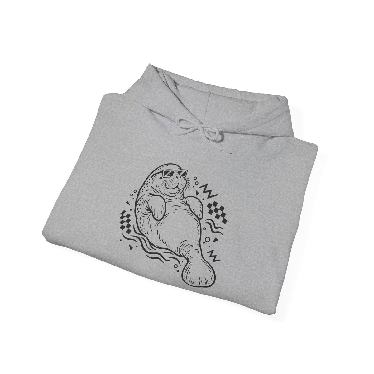 Retro floating manatee mascot Pullover Hoodie