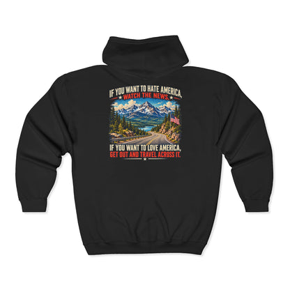 Travel America – Gildan 18600 Zip-Up Hoodie | 024