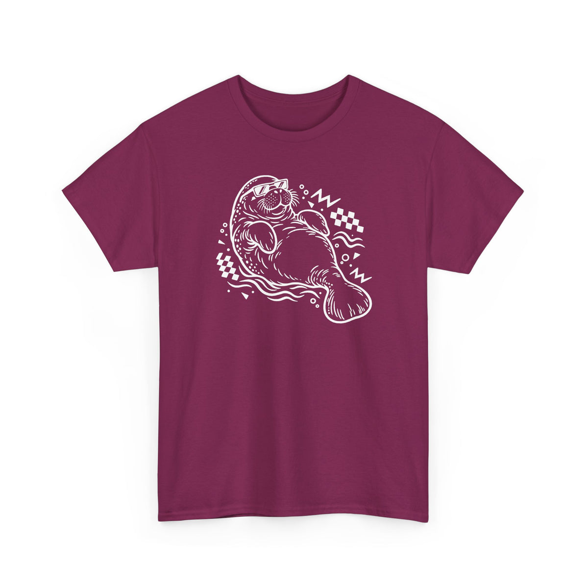 Retro floating manatee mascot T-Shirt