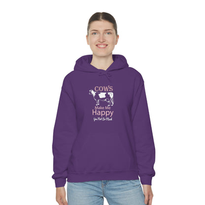 Cow Happy - Heavy Hooded Sweatshirt
