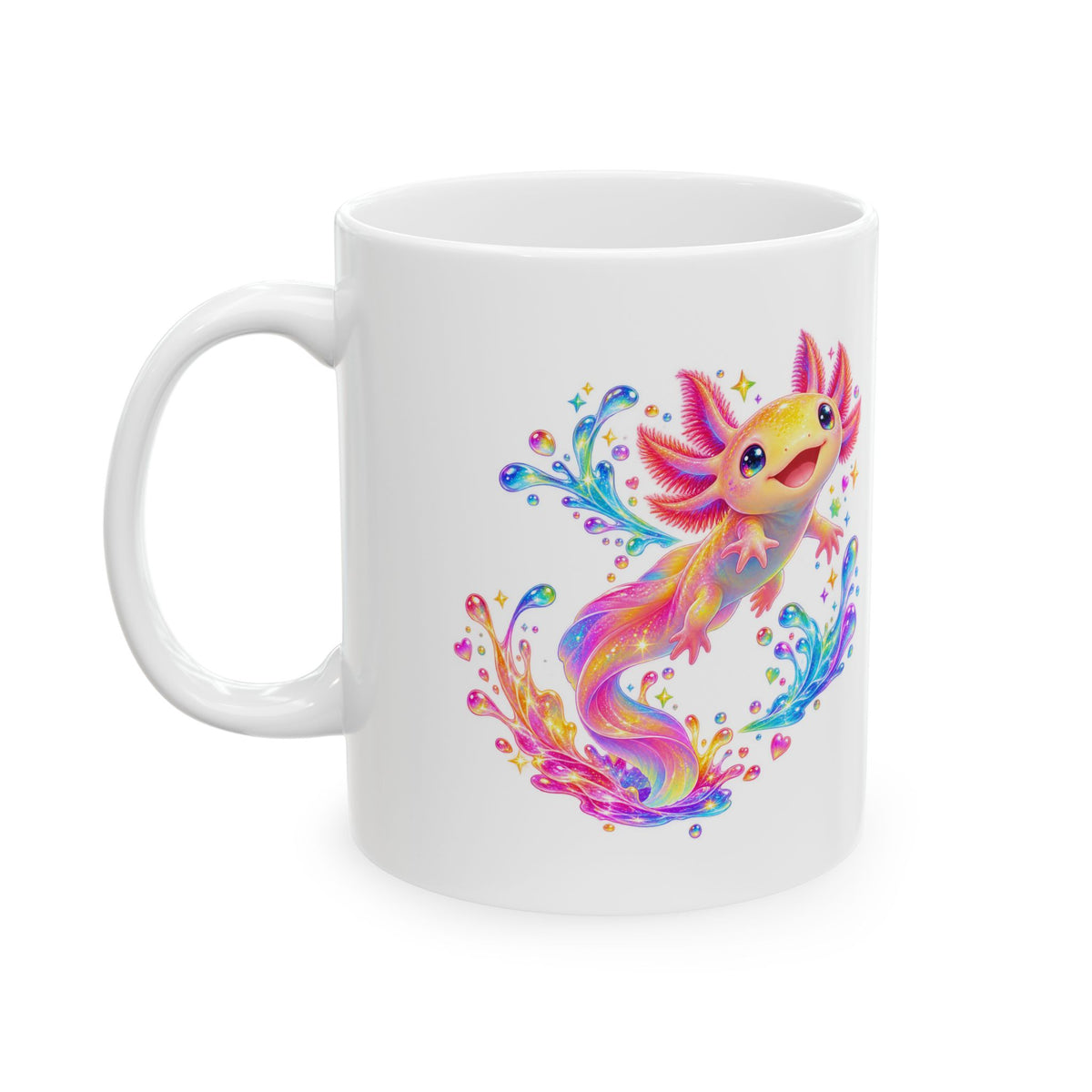 Prismatic axolotl splash leap Mug