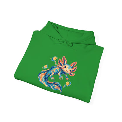 Starwater Axolotl in Turquoise and Coral Pullover Hoodie