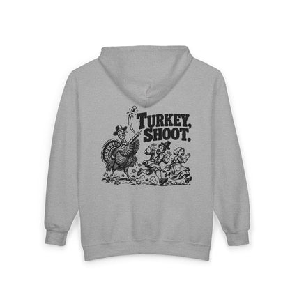 Turkey Shoot Zip-Up Hoodie | Thanksgiving Turkey Chase
