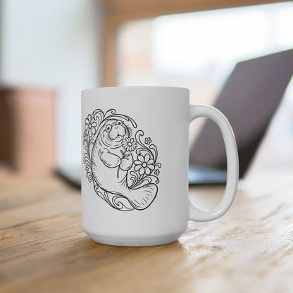 Groovy Spectacled Manatee with Daisy Mug