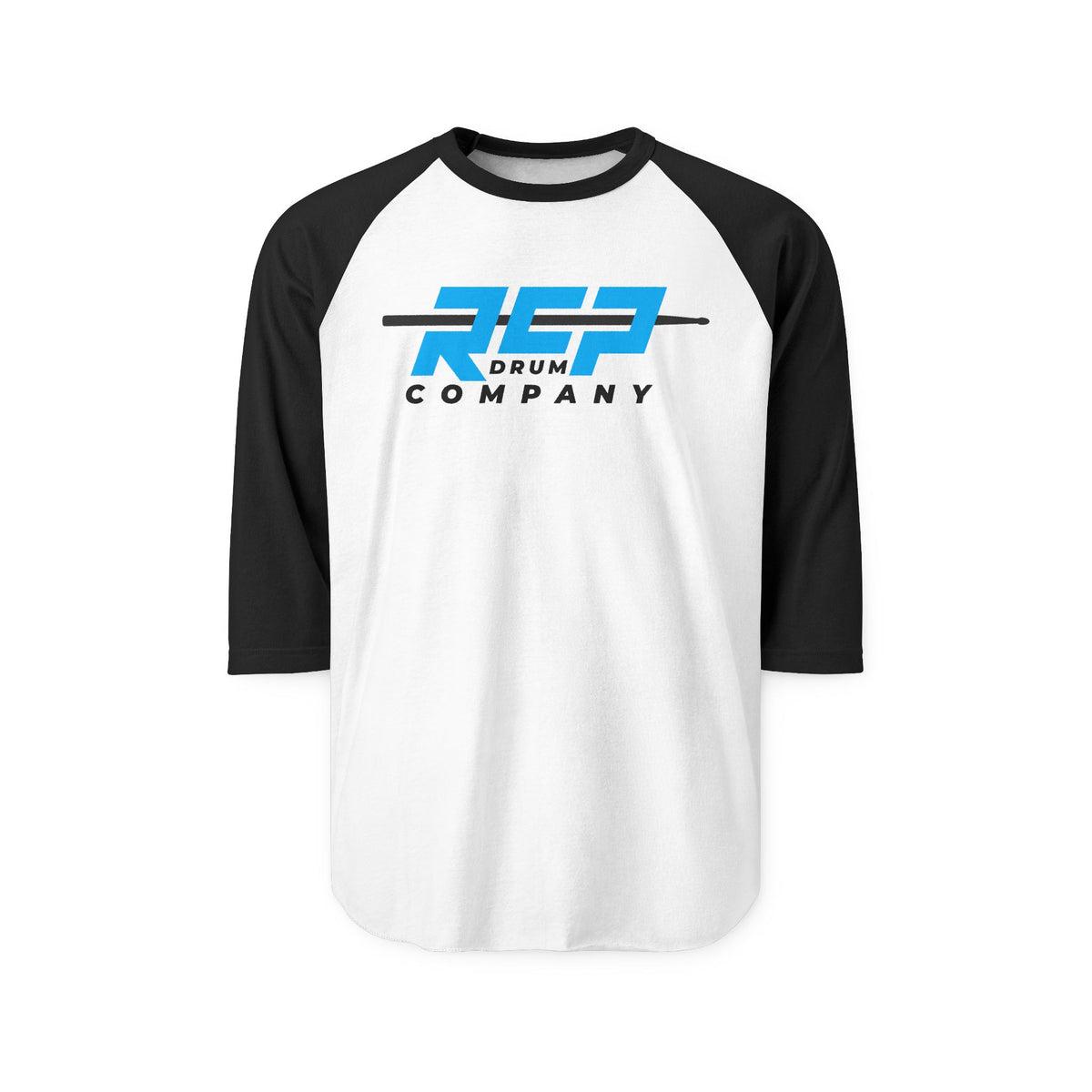 RCP Drum Company Raglan T-Shirt | Blue Logo Baseball Tee