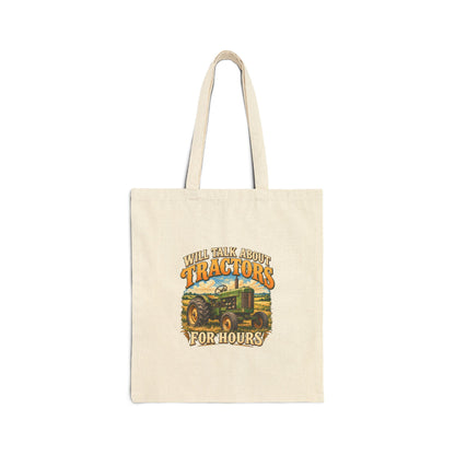 Will Talk About Tractors – Cotton Canvas Tote Bag | 015