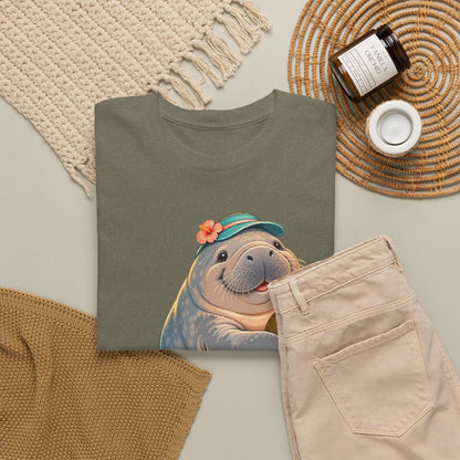 Chubby Mermaid Tropical Day Off Manatee T-Shirt