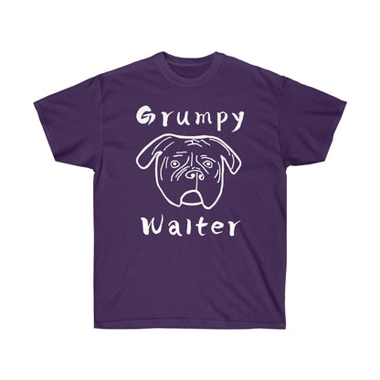 Grumpy Walter T-Shirt | Funny Dog Graphic – White Ink