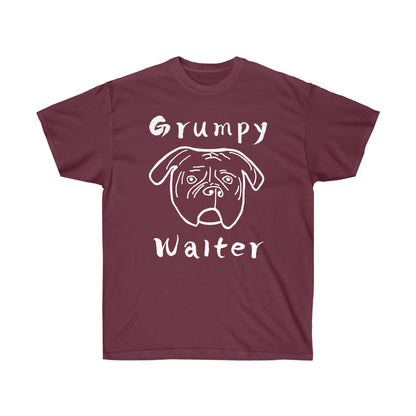 Grumpy Walter T-Shirt | Funny Dog Graphic – White Ink