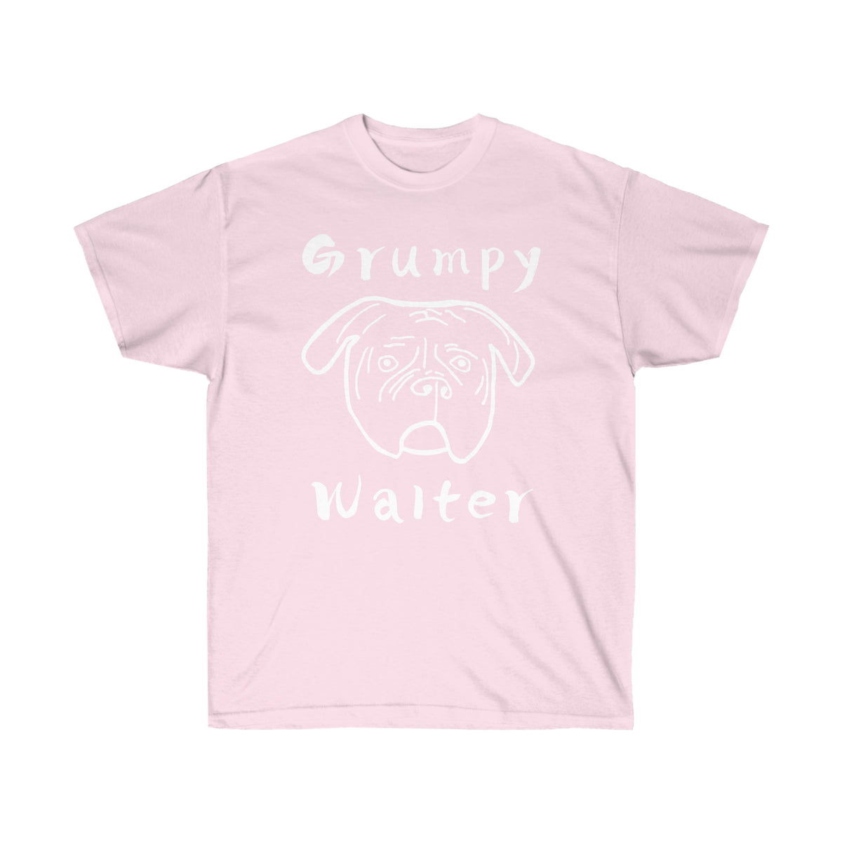 Grumpy Walter T-Shirt | Funny Dog Graphic – White Ink