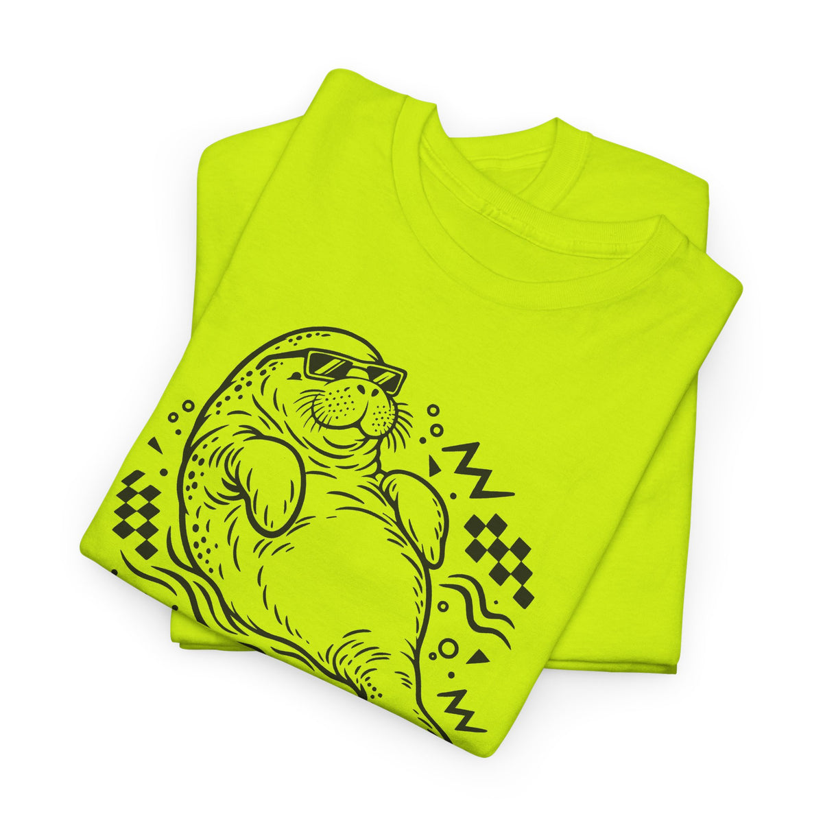 Retro floating manatee mascot T-Shirt