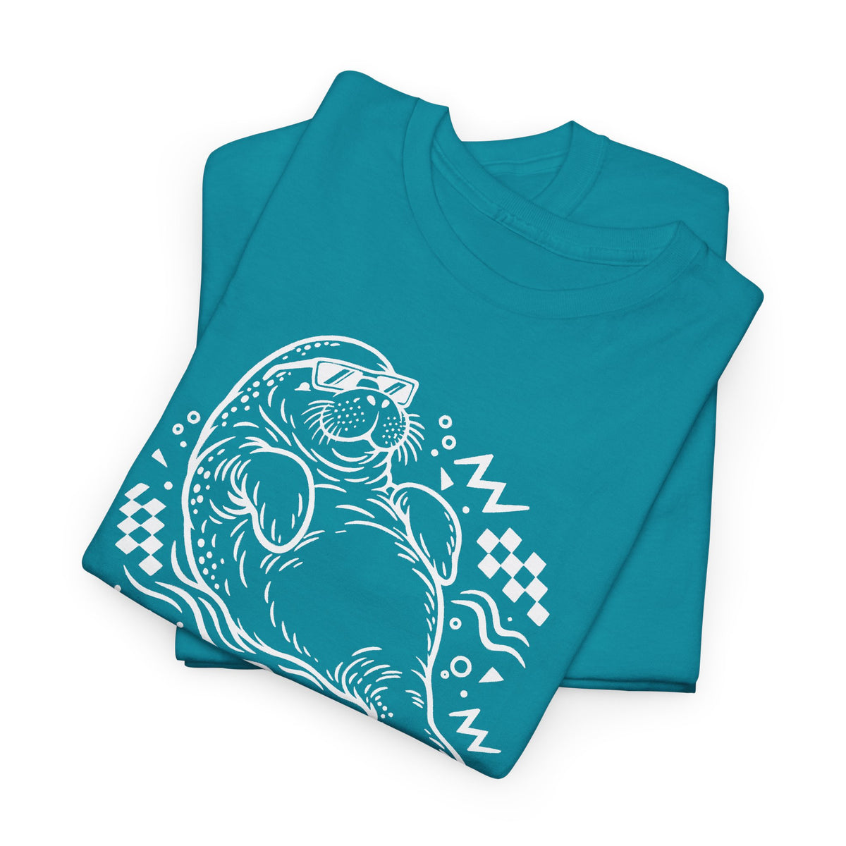 Retro floating manatee mascot T-Shirt