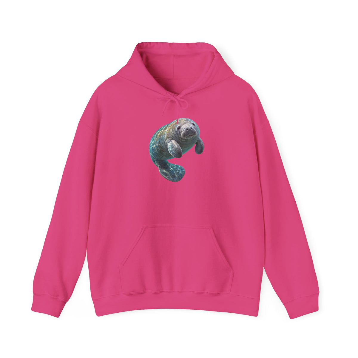 Curled Manatee in Turquoise Light Pullover Hoodie