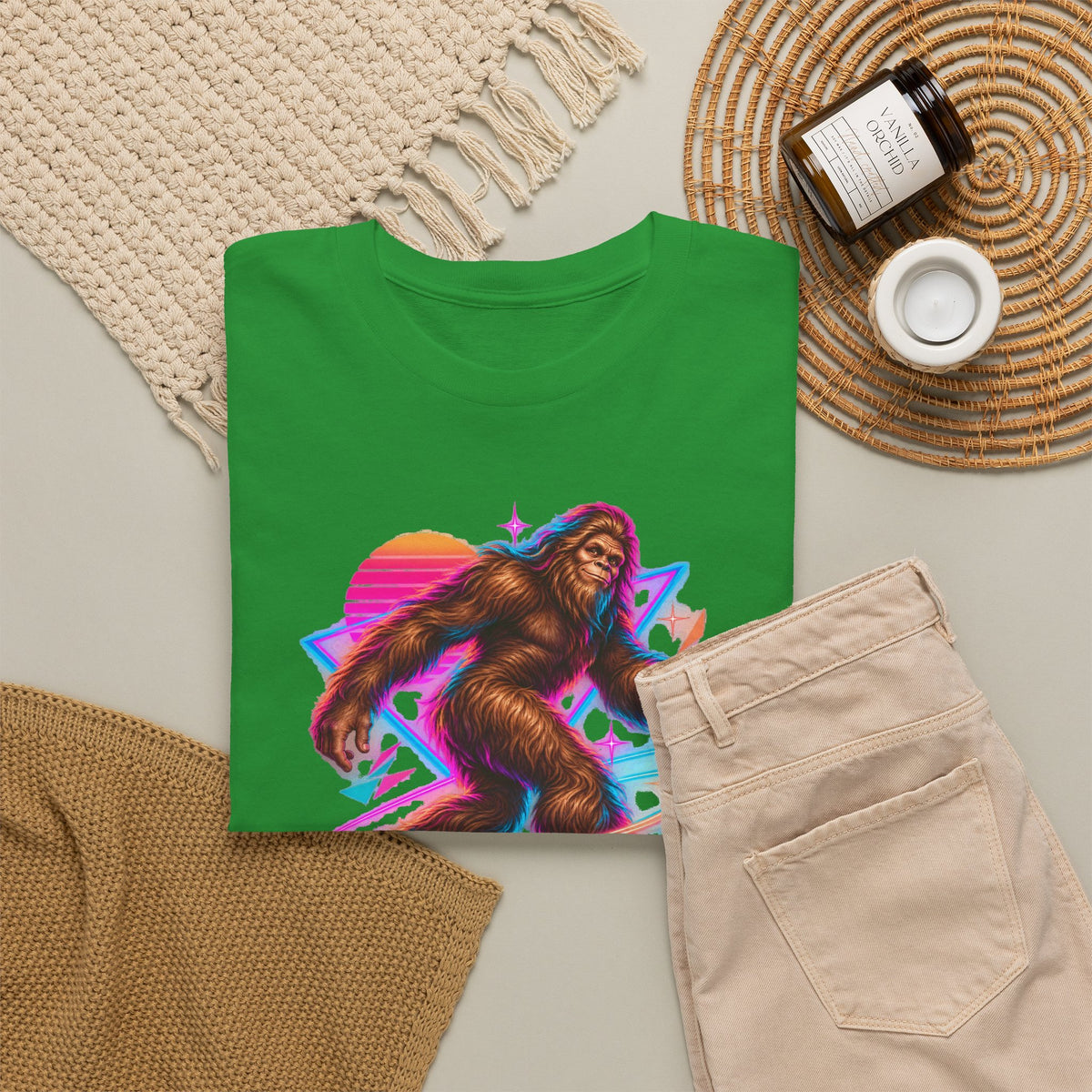 Neon Bigfoot on Roller Skates T-Shirt