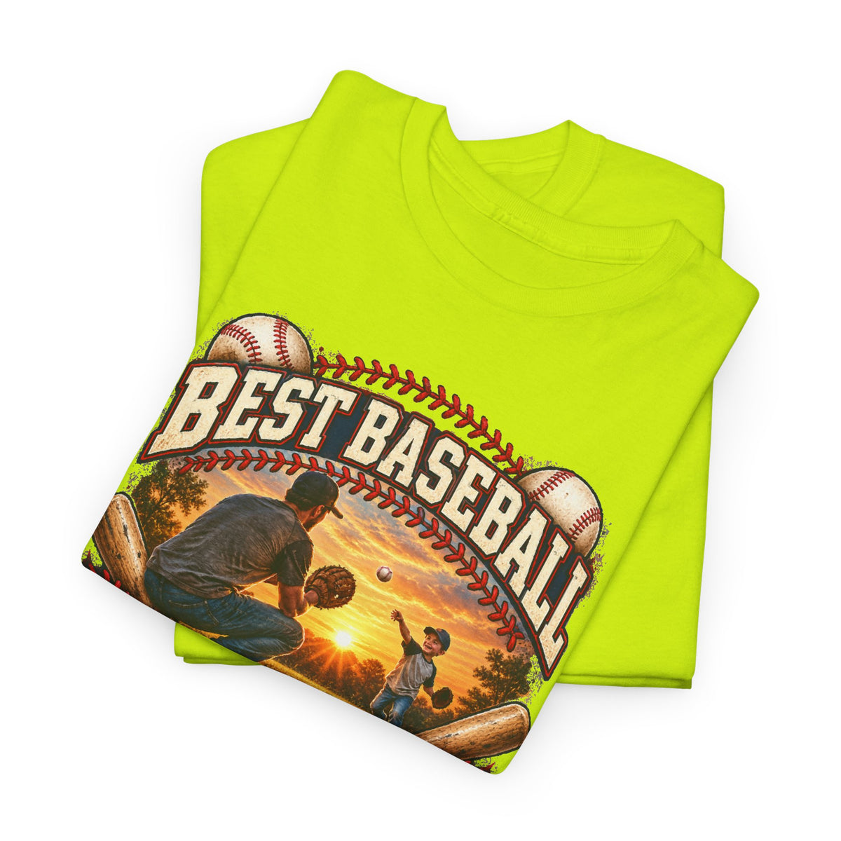 Best Baseball Dad Ever — Full Color – Gildan 5000 T-Shirt | 239b-v2
