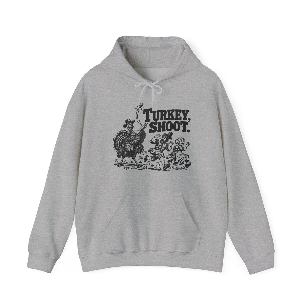 Turkey Shoot Pullover Hoodie | Thanksgiving Turkey Chase