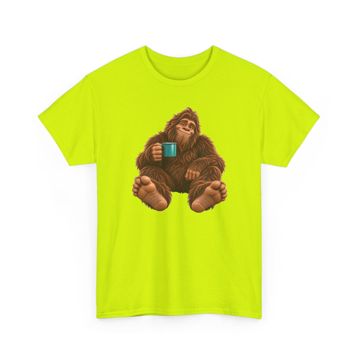 Cozy Camper Bigfoot with Teal Mug T-Shirt