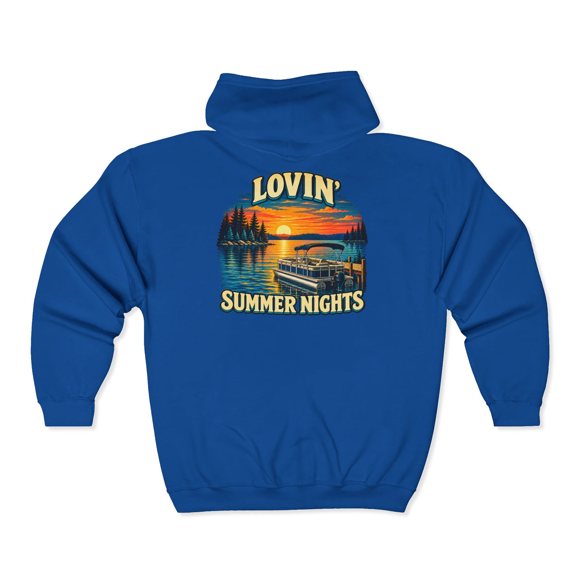 Lovin’ Summer Nights Pontoon – Gildan 18600 Zip-Up Hoodie | 004a-v2