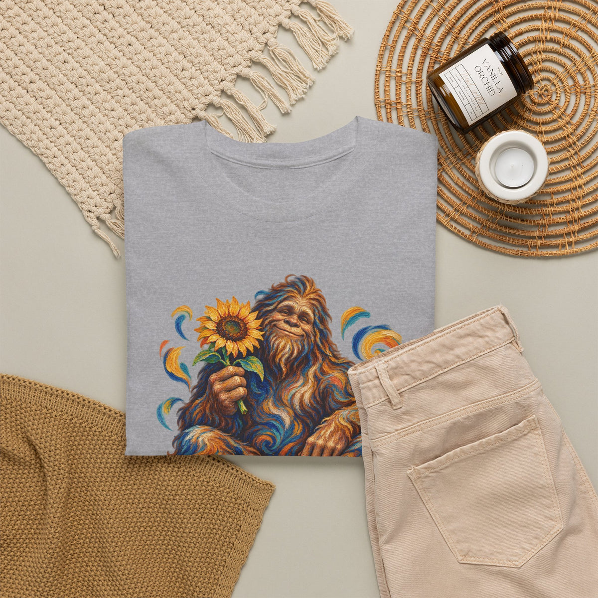 Sunflower Rest with a Shaggy Bigfoot T-Shirt
