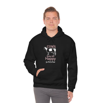 Cow Happy - Heavy Hooded Sweatshirt
