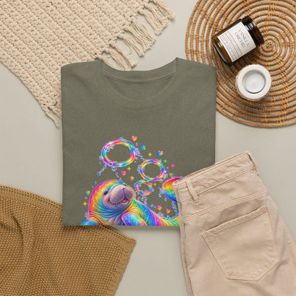 Rainbow Manatee Bubble Flip T-Shirt