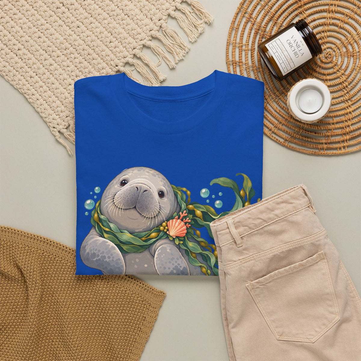 Chubby Mermaid Cozy Kelp Scarf Manatee T-Shirt