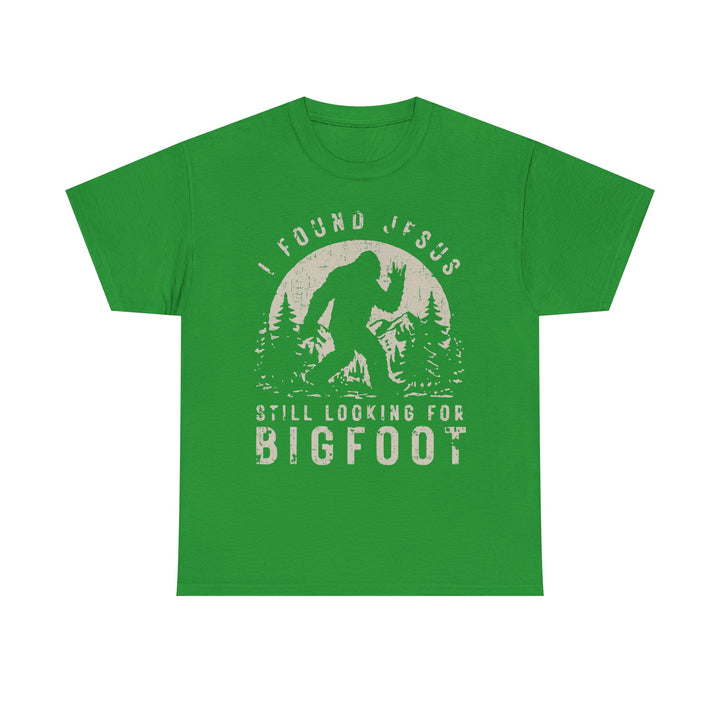 Found Jesus, Still Looking for Bigfoot T-Shirt | Graphic Tee – Tan