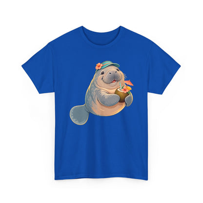 Chubby Mermaid Tropical Day Off Manatee T-Shirt