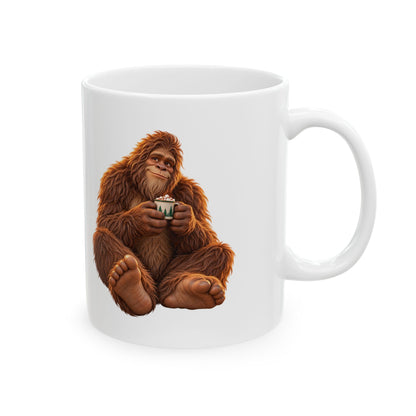 Ceramic Mug — Seated Bigfoot with a Tiny Mug