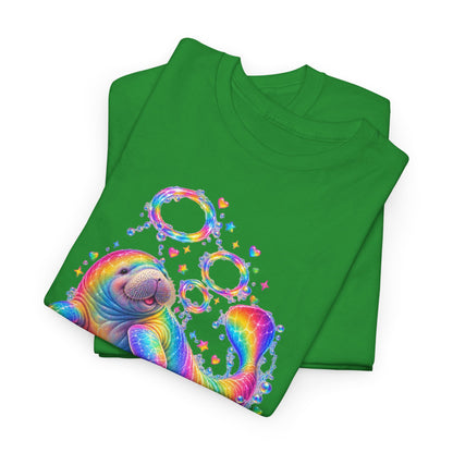 Rainbow Manatee Bubble Flip T-Shirt